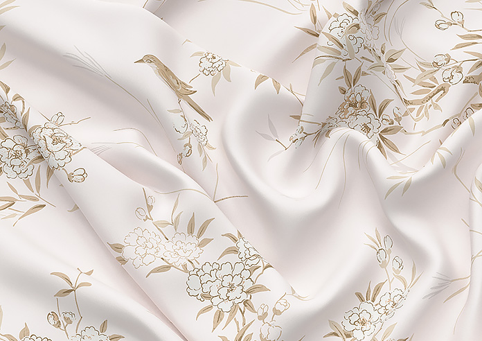 Shabby Chic by Rachel Ashwell Bird Chinoiserie, Pink Tan - Twist&Fit Roman Blind - Image 4